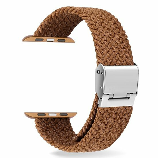 Geflochtenes Armband - Braun - Geeignet f&uuml;r Apple Watch 44mm / 45mm / 46mm / 49mm