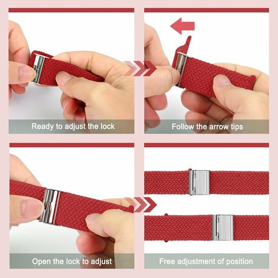 Geflochtenes Armband - Rot - Geeignet f&uuml;r Apple Watch 44mm / 45mm / 46mm / 49mm