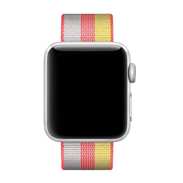 Nylonband - Rot / Gelb - Geeignet f&uuml;r Apple Watch 44mm / 45mm / 46mm / 49mm