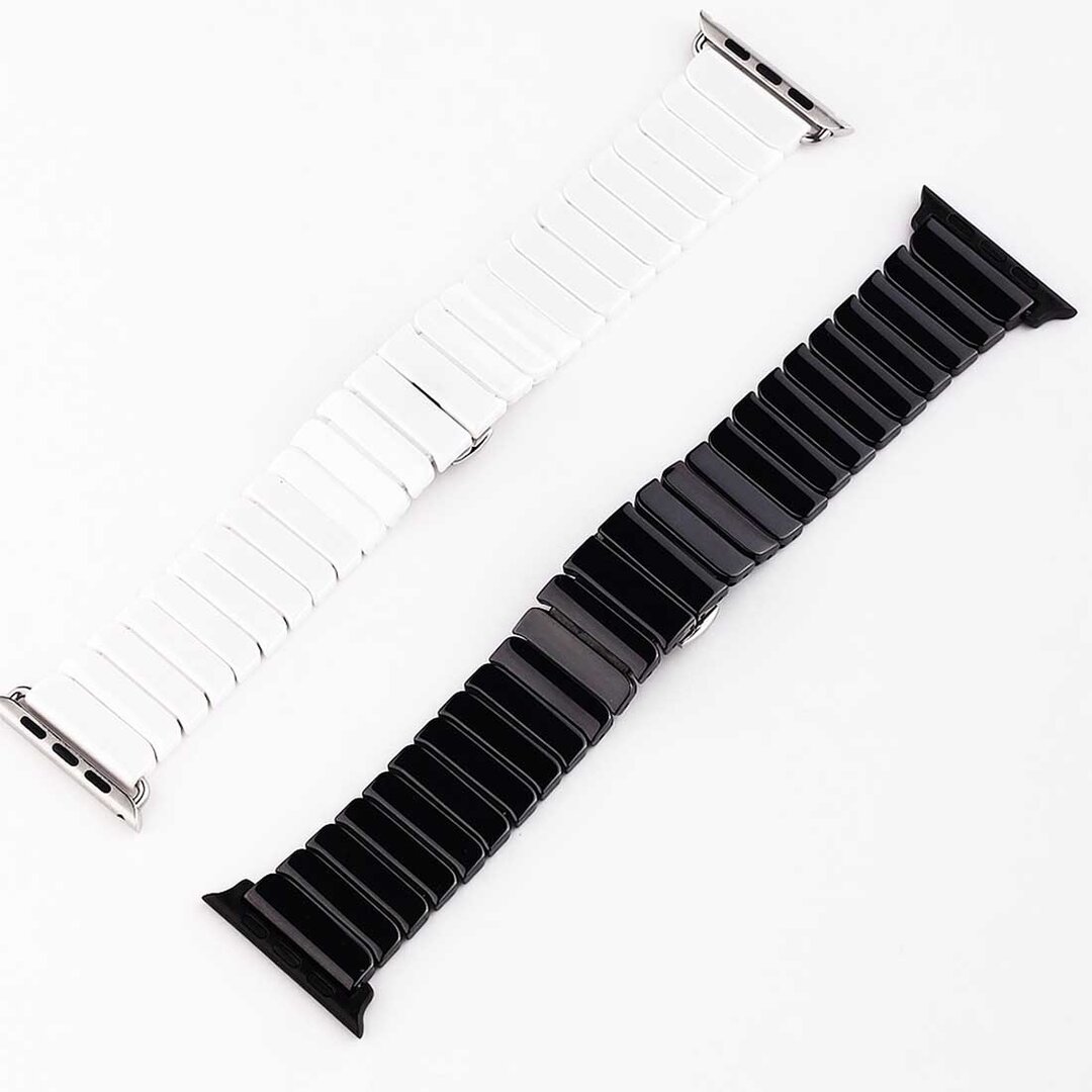 Gliederarmband Keramikband - Schwarz - Geeignet f&uuml;r Apple Watch 38mm / 40mm / 41mm / 42mm