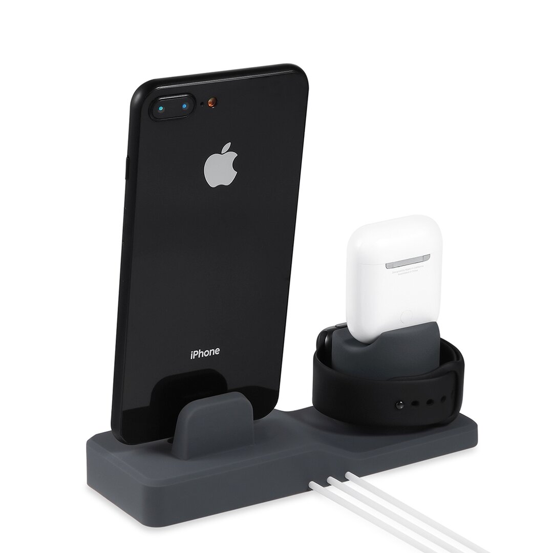 3 in 1 Halterung geeignet f&uuml;r Apple Watch &amp; Airpods &amp; iPhone - Wei&szlig;