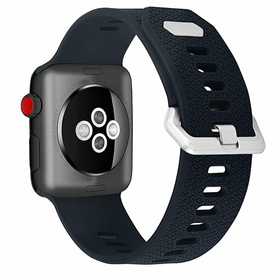 Gemustertes Silikonarmband - Dunkelblau - Geeignet f&uuml;r Apple Watch 38mm / 40mm / 41mm / 42mm