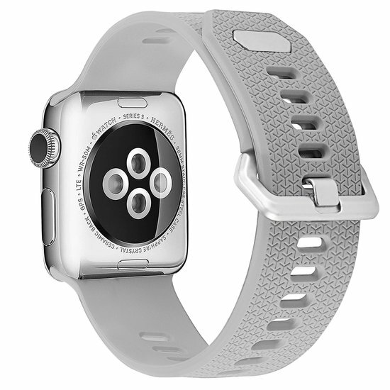 Gemustertes Silikonarmband - Grau - Geeignet f&uuml;r Apple Watch 44mm / 45mm / 46mm / 49mm
