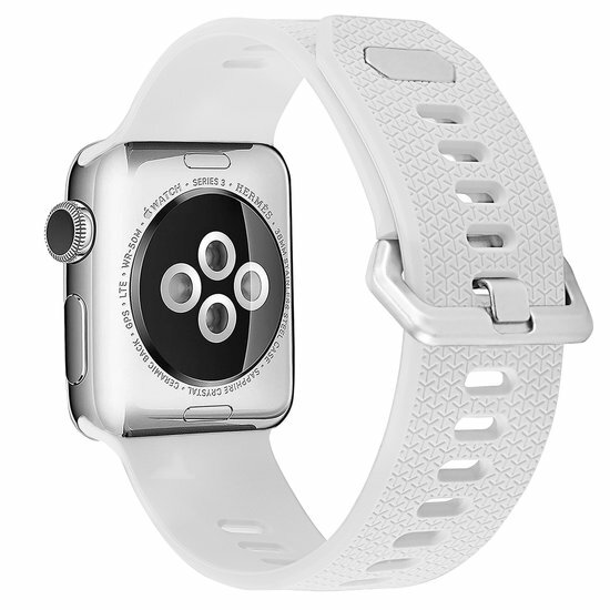 Gemustertes Silikonarmband - Wei&szlig; - Geeignet f&uuml;r Apple Watch 44mm / 45mm / 46mm / 49mm
