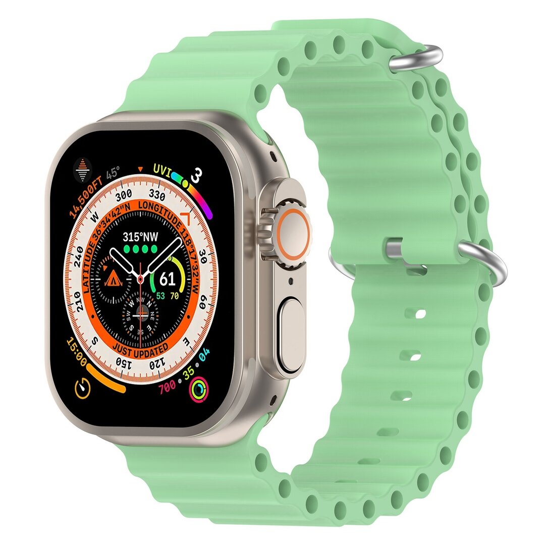 Ocean Armband - Hellgr&uuml;n - Geeignet f&uuml;r Apple Watch 44mm / 45mm / 46mm / 49mm