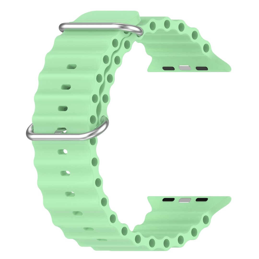 Ocean Armband - Hellgr&uuml;n - Geeignet f&uuml;r Apple Watch 44mm / 45mm / 46mm / 49mm
