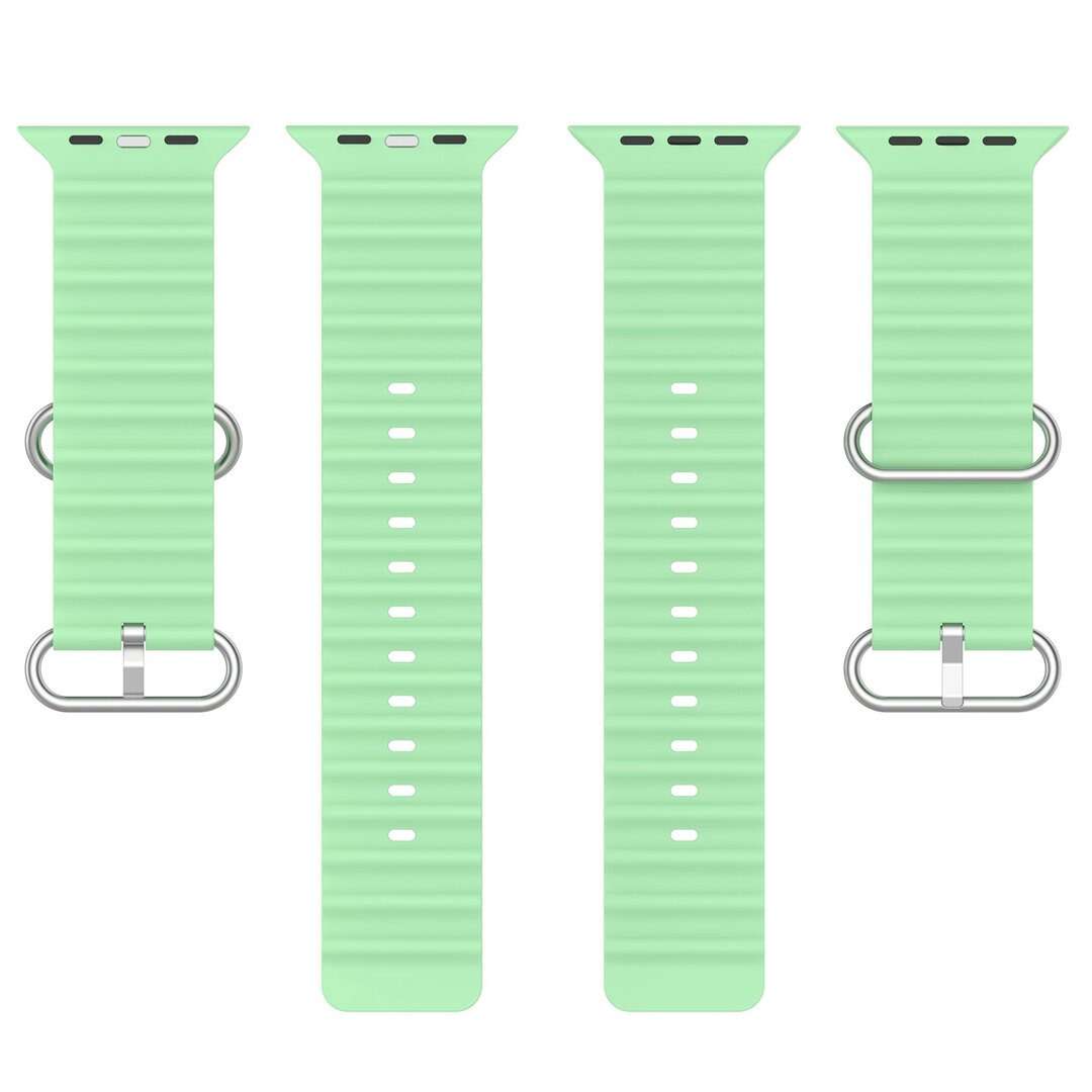 Ocean Armband - Hellgr&uuml;n - Geeignet f&uuml;r Apple Watch 44mm / 45mm / 46mm / 49mm