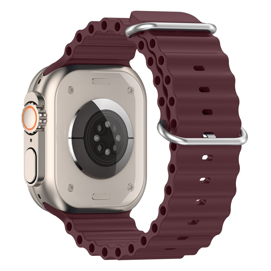 Ocean Armband - Weinrot - Geeignet f&uuml;r Apple Watch 44mm / 45mm / 46mm / 49mm