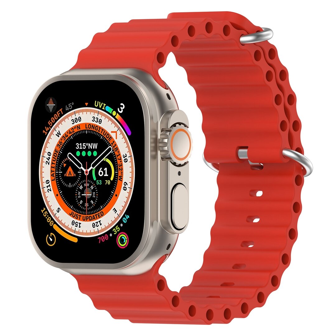 Armband Ocean - Rot - Geeignet f&uuml;r Apple Watch 44mm / 45mm / 46mm / 49mm