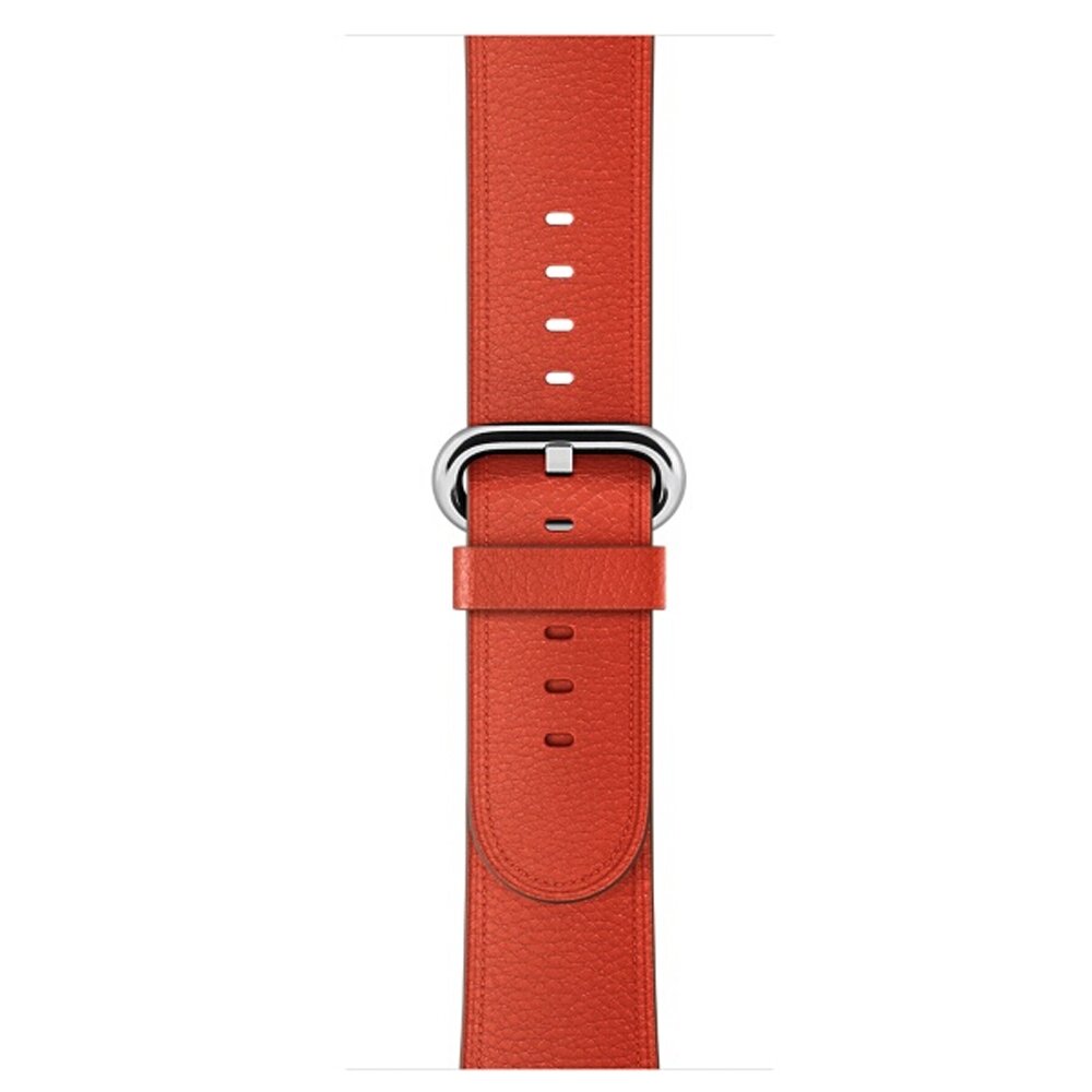 Klassisches Lederarmband - Hellorange/Braun - Geeignet f&uuml;r Apple Watch 38mm / 40mm / 41mm / 42mm