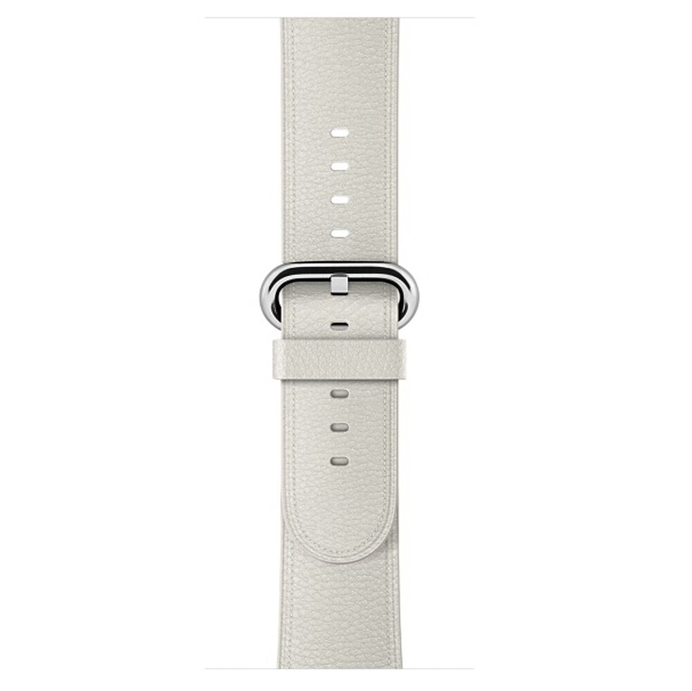 Klassisches Lederarmband - Wei&szlig; - Geeignet f&uuml;r Apple Watch 38mm / 40mm / 41mm / 42mm