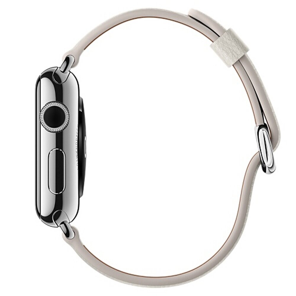 Klassisches Lederarmband - Wei&szlig; - Geeignet f&uuml;r Apple Watch 38mm / 40mm / 41mm / 42mm