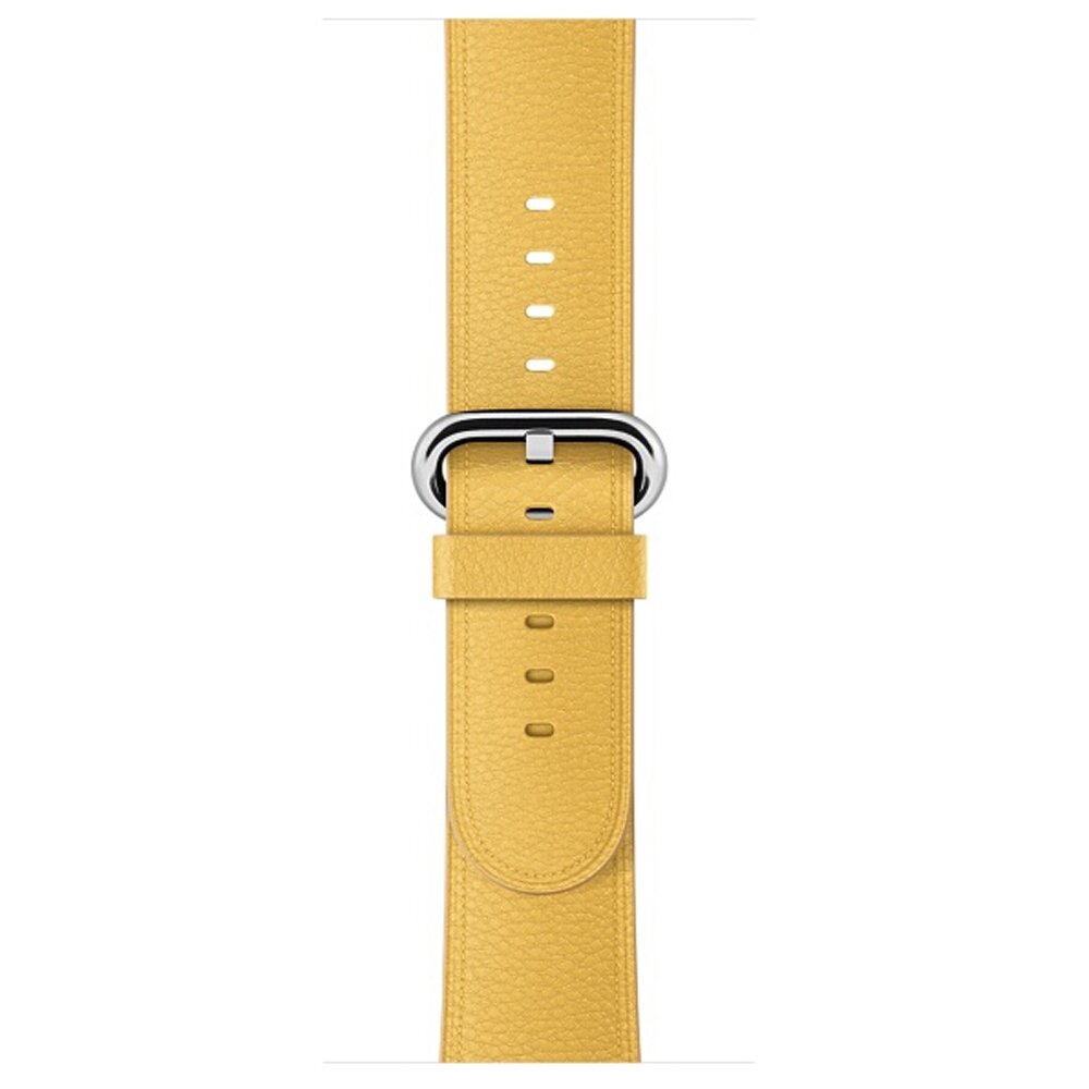 Klassisches Lederarmband - Gelb - Geeignet f&uuml;r Apple Watch 38mm / 40mm / 41mm / 42mm