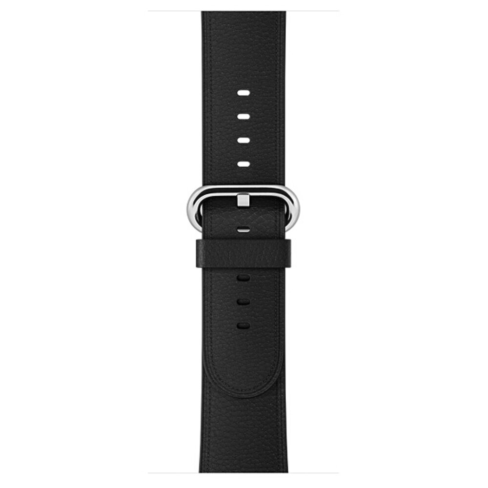 Klassisches Lederarmband - Schwarz - Geeignet f&uuml;r Apple Watch 38mm / 40mm / 41mm / 42mm