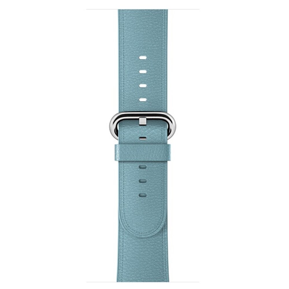 Klassisches Lederarmband - Hellblau - Geeignet f&uuml;r Apple Watch 38mm / 40mm / 41mm / 42mm