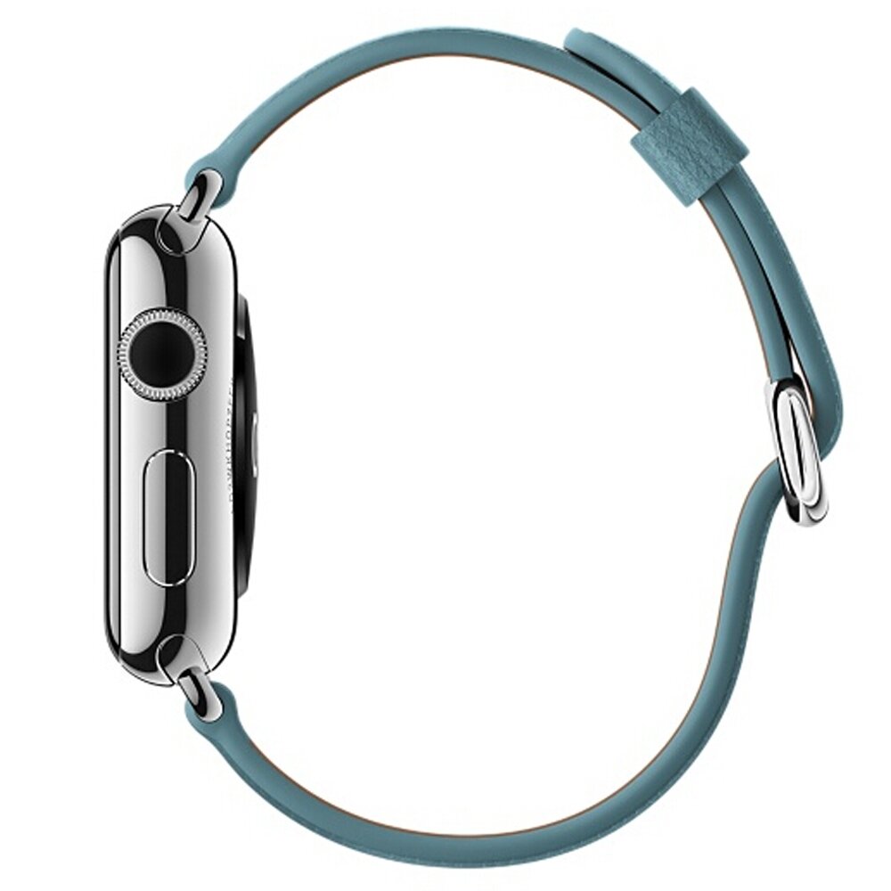Klassisches Lederarmband - Hellblau - Geeignet f&uuml;r Apple Watch 38mm / 40mm / 41mm / 42mm