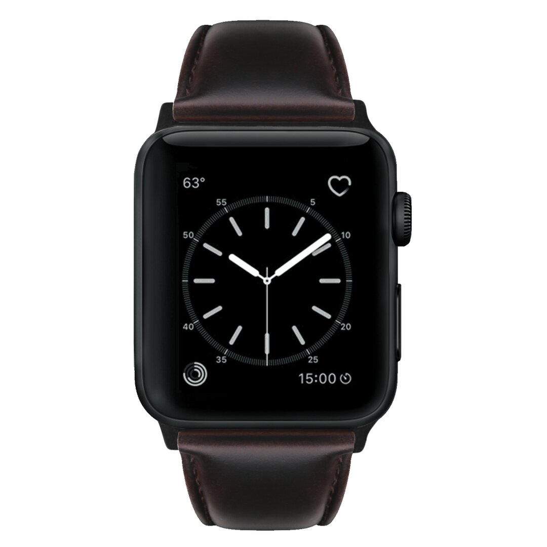Luxus-Echtlederarmband - Dunkelbraun - Geeignet f&uuml;r Apple Watch 44mm / 45mm / 46mm / 49mm