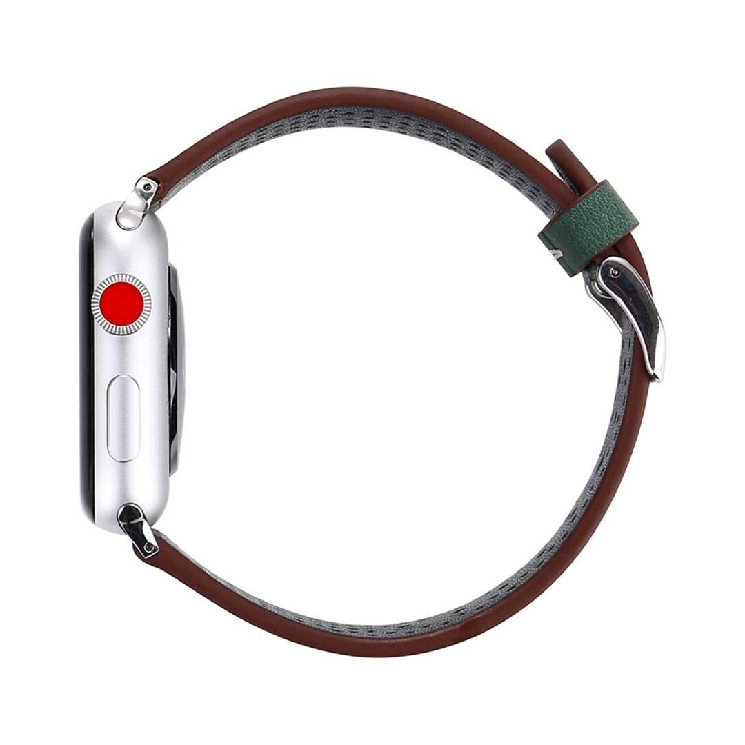 Dot Pattern Lederarmband - Dunkelgr&uuml;n - Geeignet f&uuml;r Apple Watch 38mm / 40mm / 41mm / 42mm