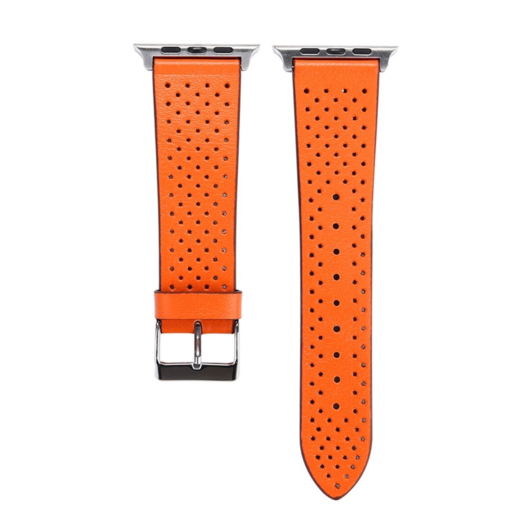 Dot Pattern Lederarmband - Orange - Geeignet f&uuml;r Apple Watch 38mm / 40mm / 41mm / 42mm