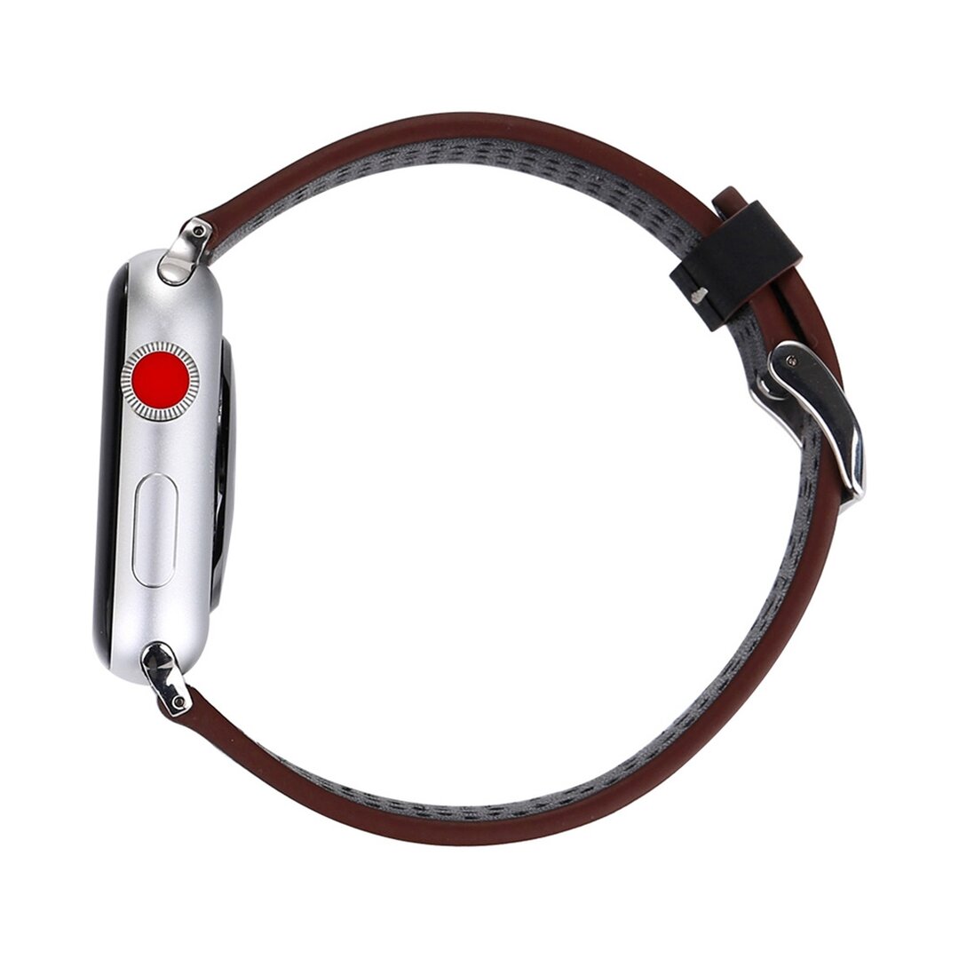 Dot Pattern Lederarmband - Schwarz - Geeignet f&uuml;r Apple Watch 38mm / 40mm / 41mm / 42mm