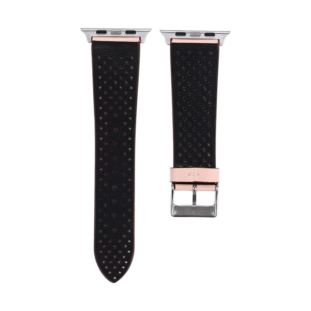 Dot Pattern Lederarmband - Rosa - Geeignet f&uuml;r Apple Watch 44mm / 45mm / 46mm / 49mm