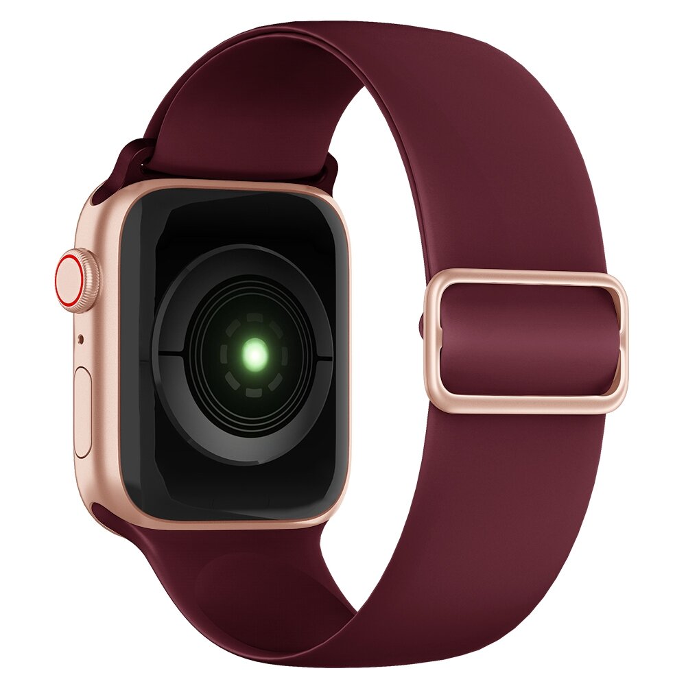 Elastisches Solo Loop Armband - Weinrot - Geeignet f&uuml;r Apple Watch 44mm / 45mm / 46mm / 49mm