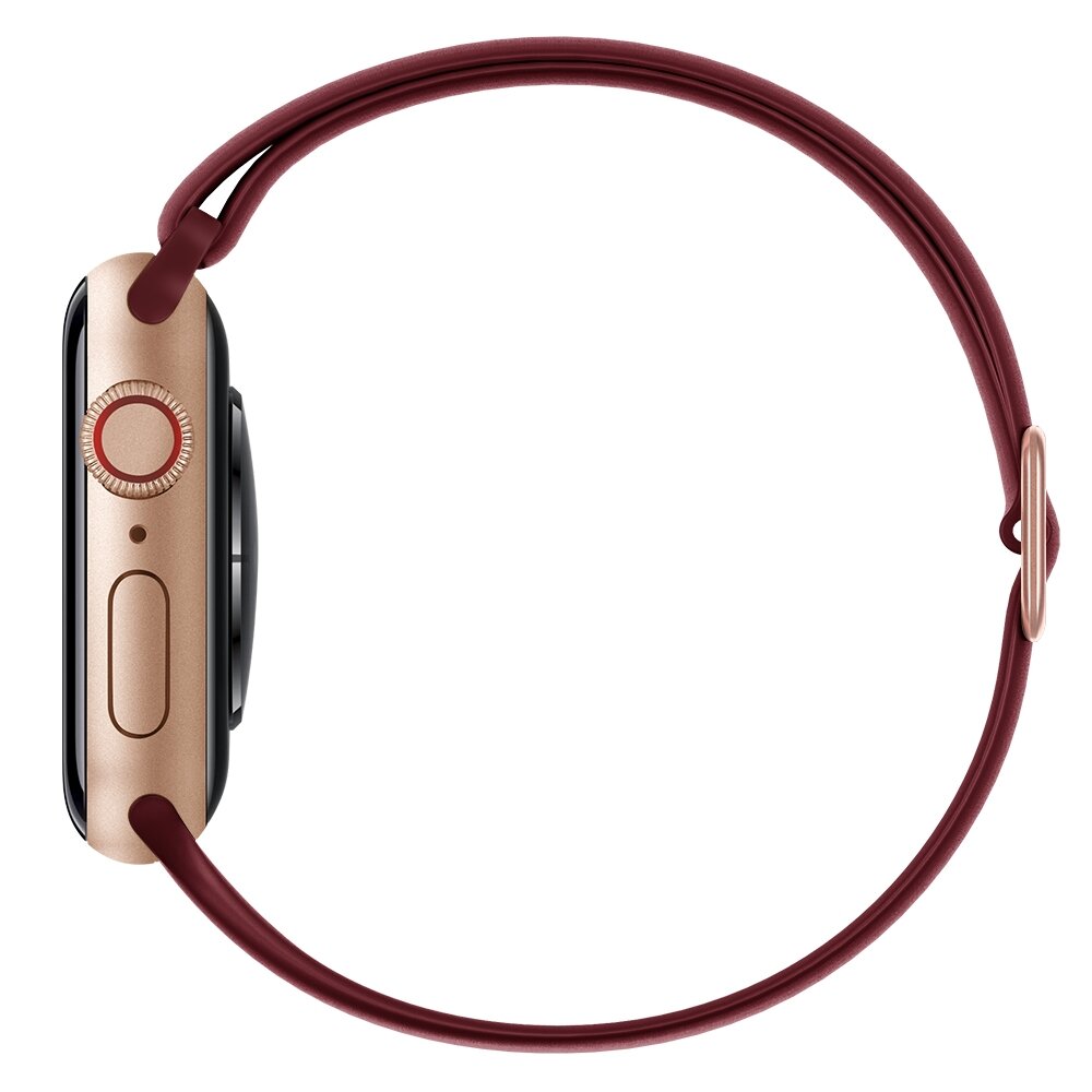 Elastisches Solo Loop Armband - Weinrot - Geeignet f&uuml;r Apple Watch 44mm / 45mm / 46mm / 49mm