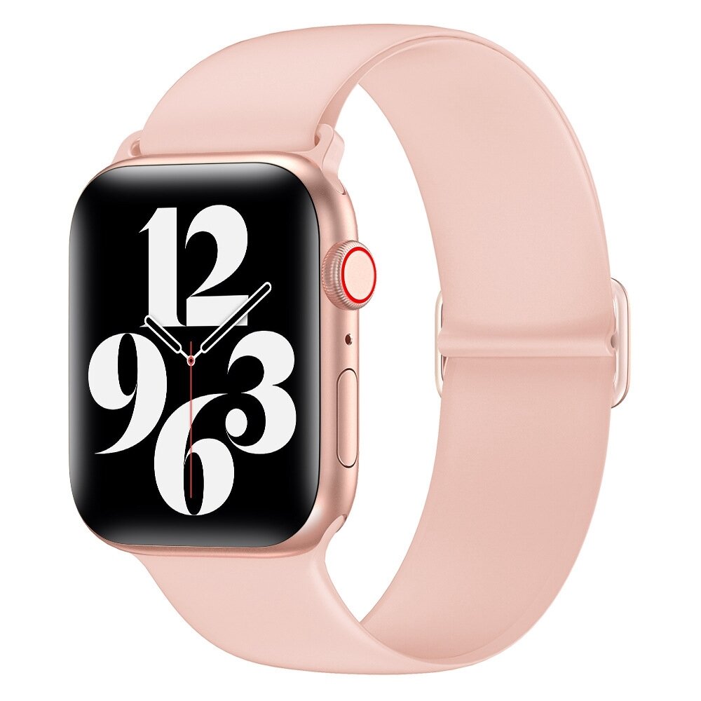 Elastisches Solo Loop Armband - Rosa - Geeignet f&uuml;r Apple Watch 44mm / 45mm / 46mm / 49mm