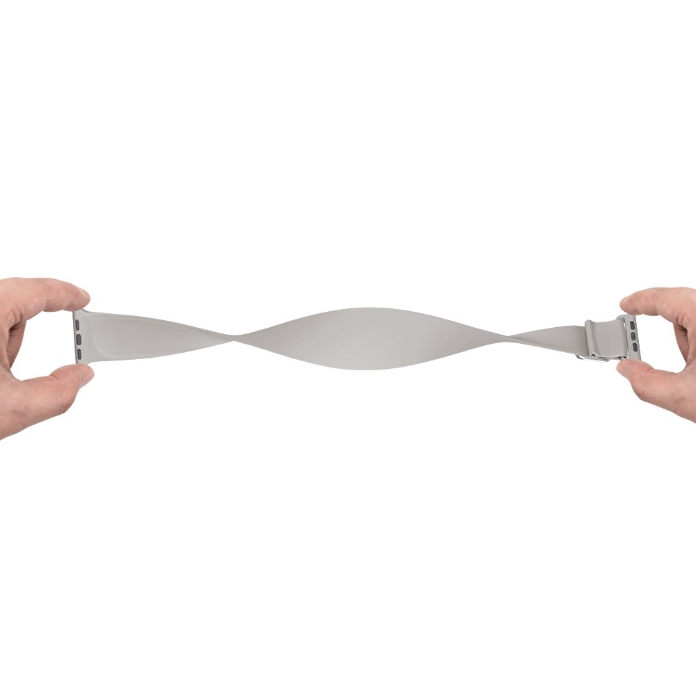 Elastisches Solo Loop Armband - Grau - Geeignet f&uuml;r Apple Watch 44mm / 45mm / 46mm / 49mm