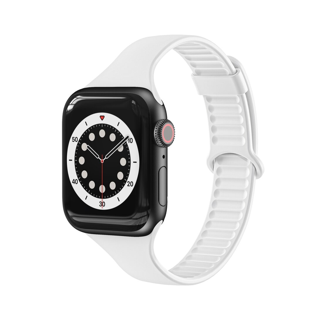 TPU Slim Fit Armband - Wei&szlig; - Geeignet f&uuml;r Apple Watch 38mm / 40mm / 41mm / 42mm