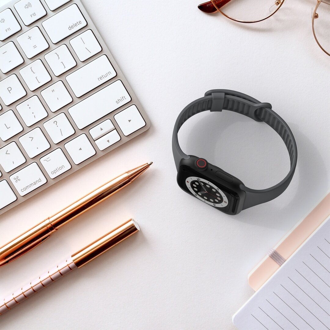 TPU Slim Fit Armband - Space Grau - Geeignet f&uuml;r Apple Watch 38mm / 40mm / 41mm / 42mm