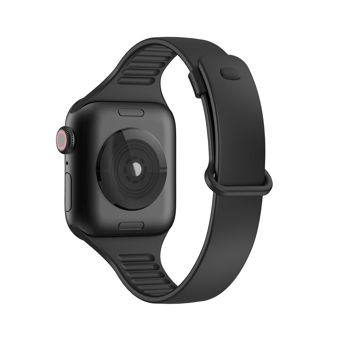 TPU Slim Fit Armband - Schwarz - Geeignet f&uuml;r Apple Watch 44mm / 45mm / 46mm / 49mm