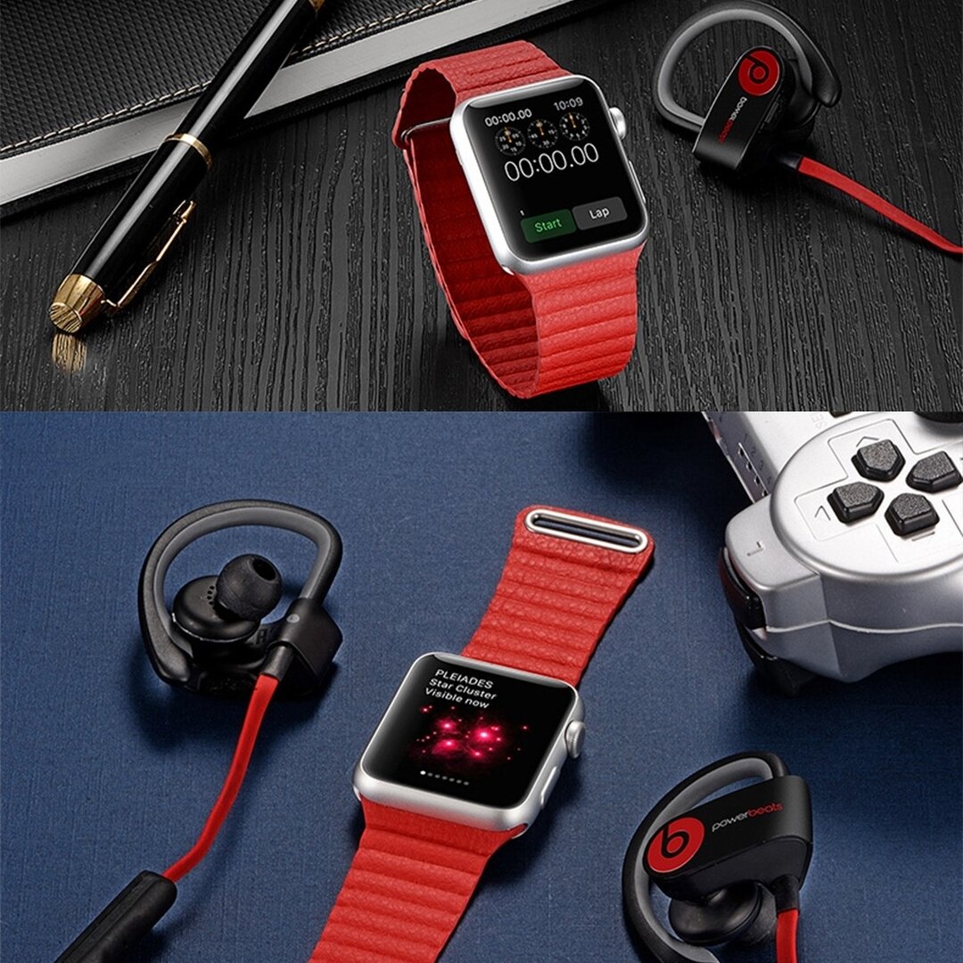 PU Leder Loop Armband - Rot - Geeignet f&uuml;r Apple Watch 44mm / 45mm / 46mm / 49mm