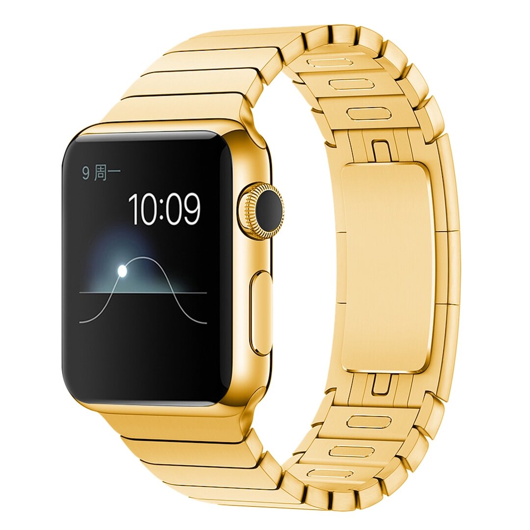 Gliederarmband Edelstahlband - Gold - Geeignet f&uuml;r Apple Watch 38mm / 40mm / 41mm / 42mm
