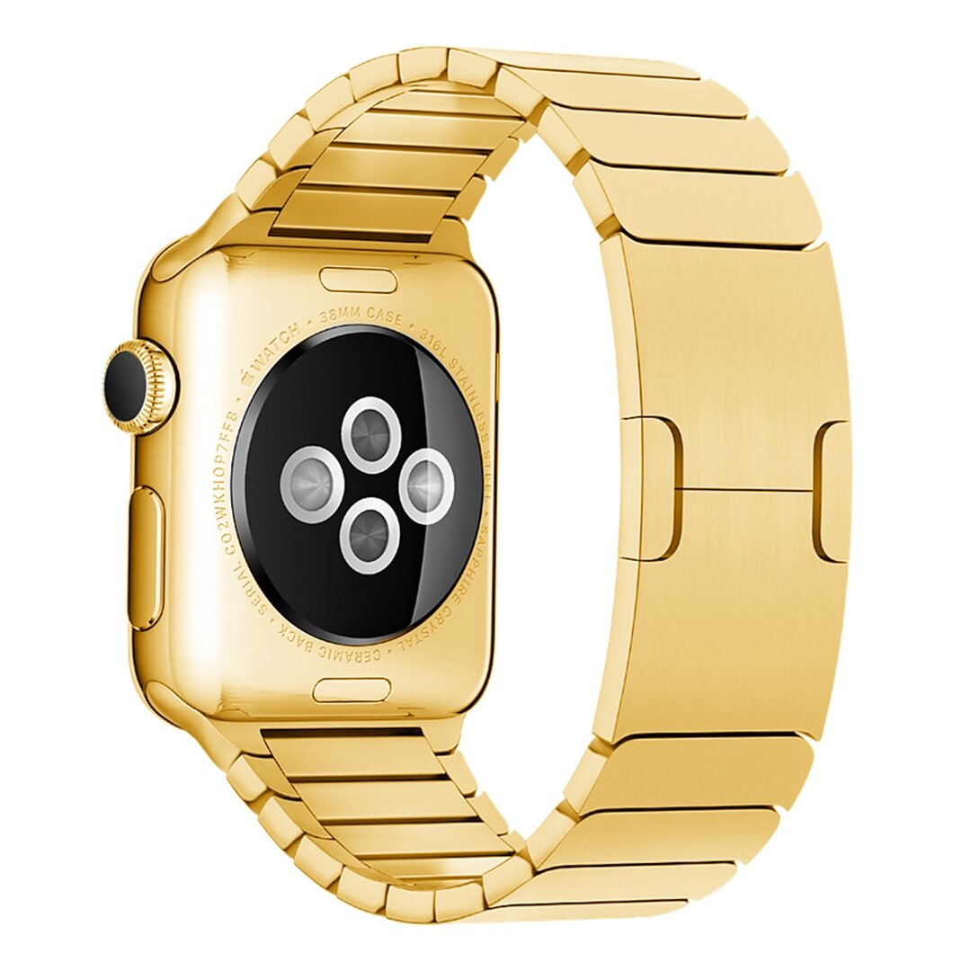 Gliederarmband Edelstahlband - Gold - Geeignet f&uuml;r Apple Watch 44mm / 45mm / 46mm / 49mm