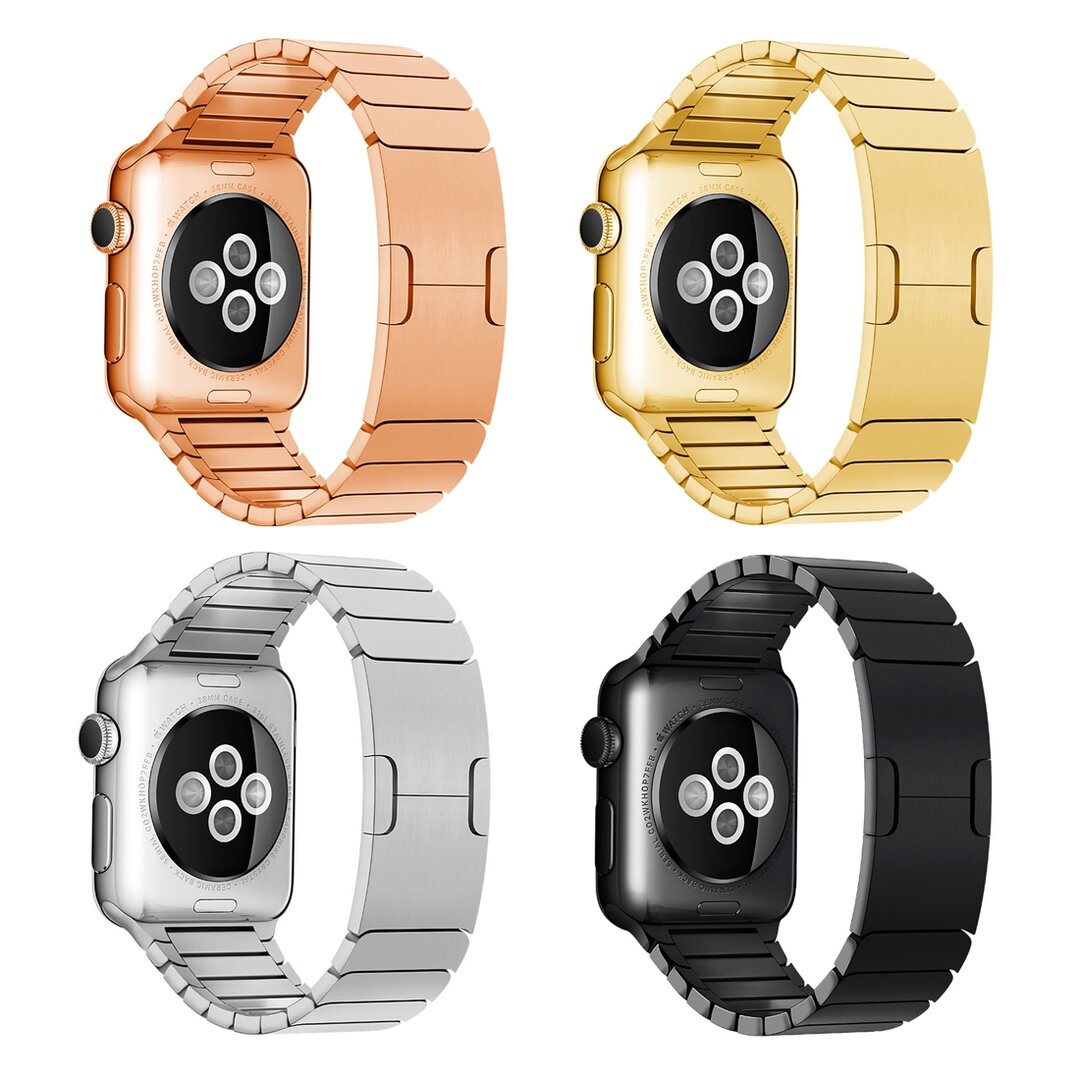 Gliederarmband Edelstahlband - Gold - Geeignet f&uuml;r Apple Watch 44mm / 45mm / 46mm / 49mm