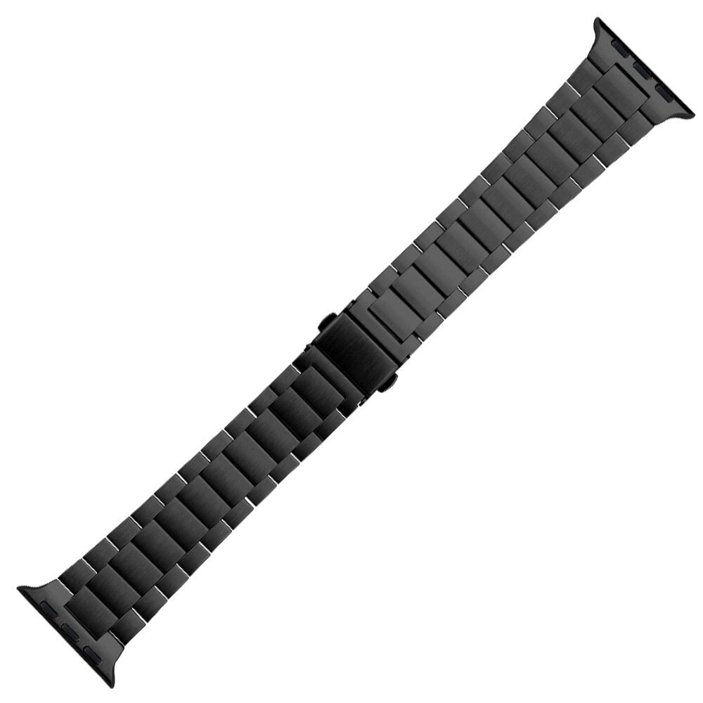 Stahlgliederarmband - Schwarz - Geeignet f&uuml;r Apple Watch 38mm / 40mm / 41mm / 42mm