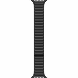 Leder Link Serie Armband - Schwarz - Geeignet f&uuml;r Apple Watch 38mm / 40mm / 41mm / 42mm