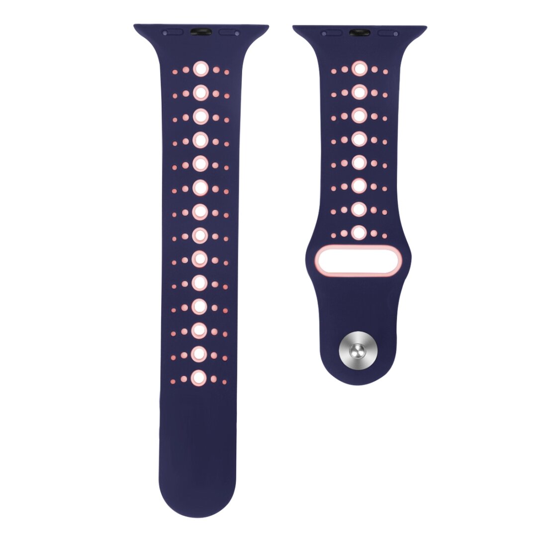 Sportarmband in Kombi-Farben - Lila + Rosa - Geeignet f&uuml;r Apple Watch 44mm / 45mm / 46mm / 49mm