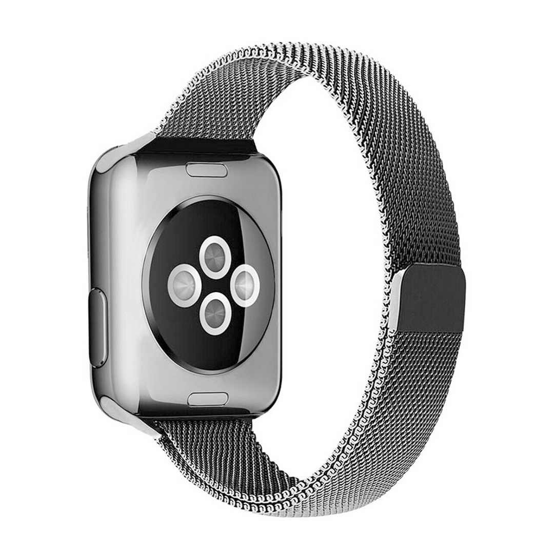 Milanaise Slim Fit Armband - Schwarz - Geeignet f&uuml;r Apple Watch 38mm / 40mm / 41mm / 42mm