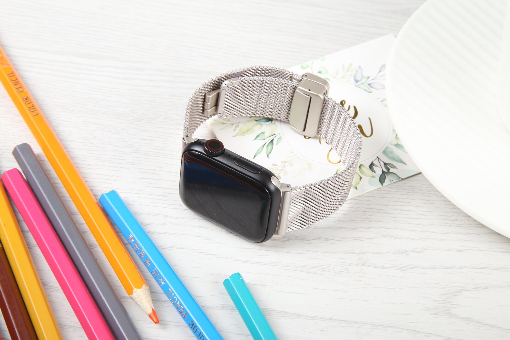 Milanaise-Armband mit faltbarem Magnetverschluss - Polarstern - Passend f&uuml;r Apple Watch 38mm / 40mm / 41mm / 42mm