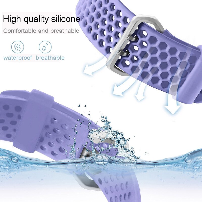 Armband mit L&ouml;chern - Lavendel - Geeignet f&uuml;r Apple Watch 38mm / 40mm / 41mm / 42mm