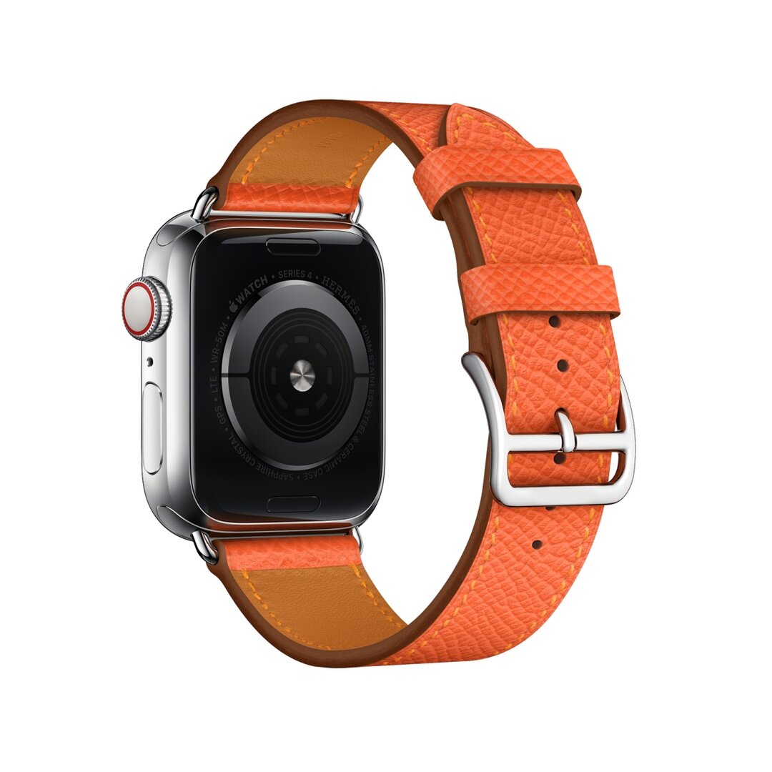 Lederarmband - Orange - Geeignet f&uuml;r Apple Watch 38mm / 40mm / 41mm / 42mm
