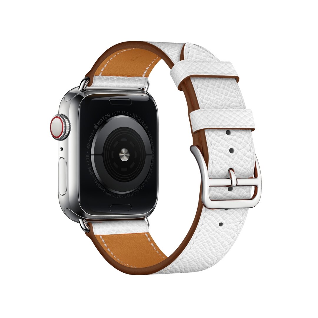 Lederarmband - Wei&szlig; - Geeignet f&uuml;r Apple Watch 44mm / 45mm / 46mm / 49mm