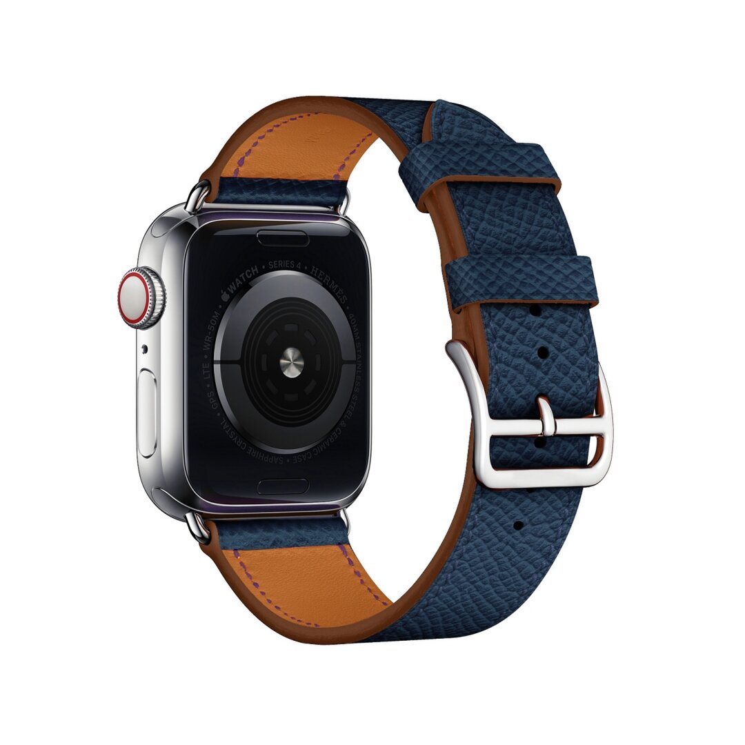 Lederarmband - Dunkelblau - Geeignet f&uuml;r Apple Watch 44mm / 45mm / 46mm / 49mm
