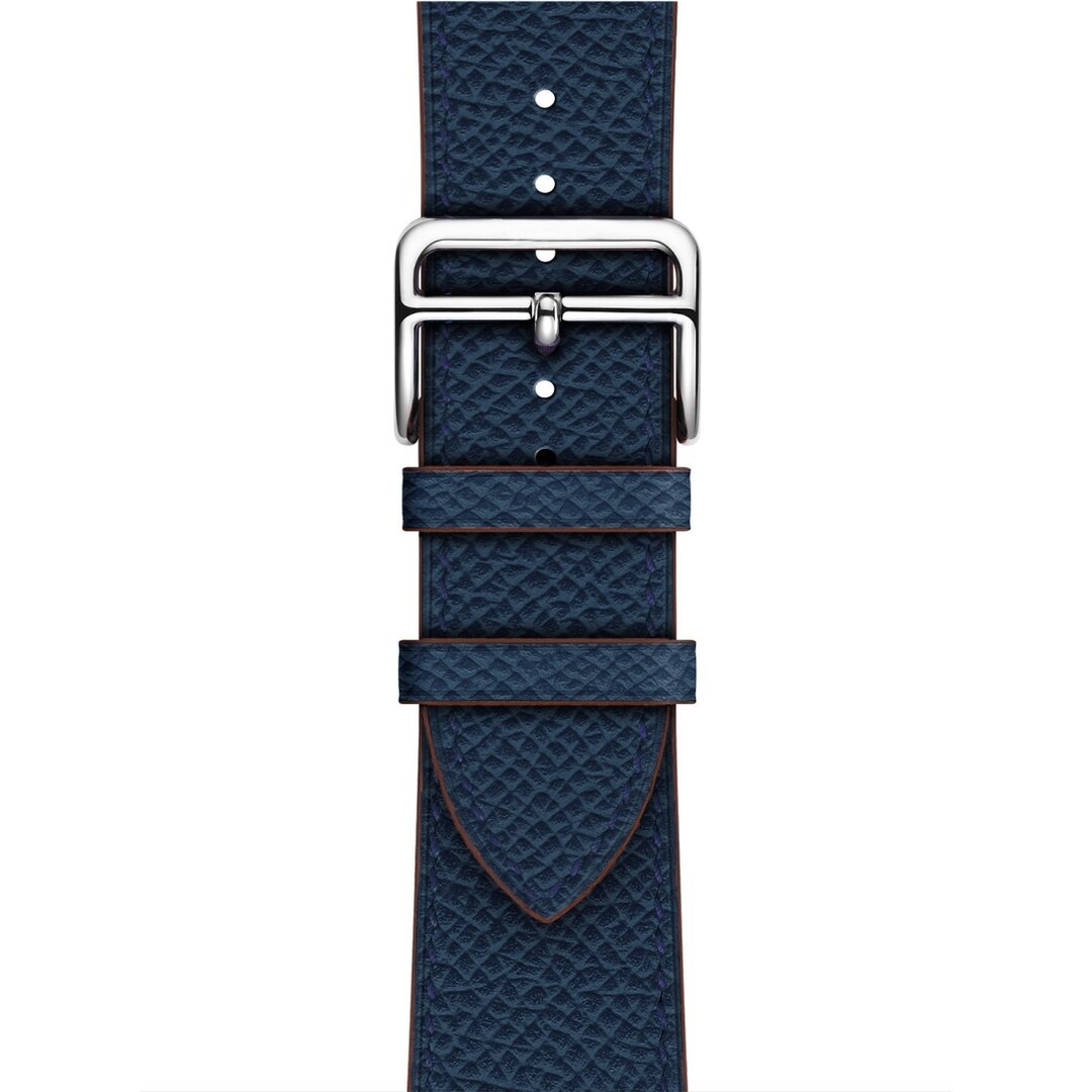 Lederarmband - Dunkelblau - Geeignet f&uuml;r Apple Watch 44mm / 45mm / 46mm / 49mm
