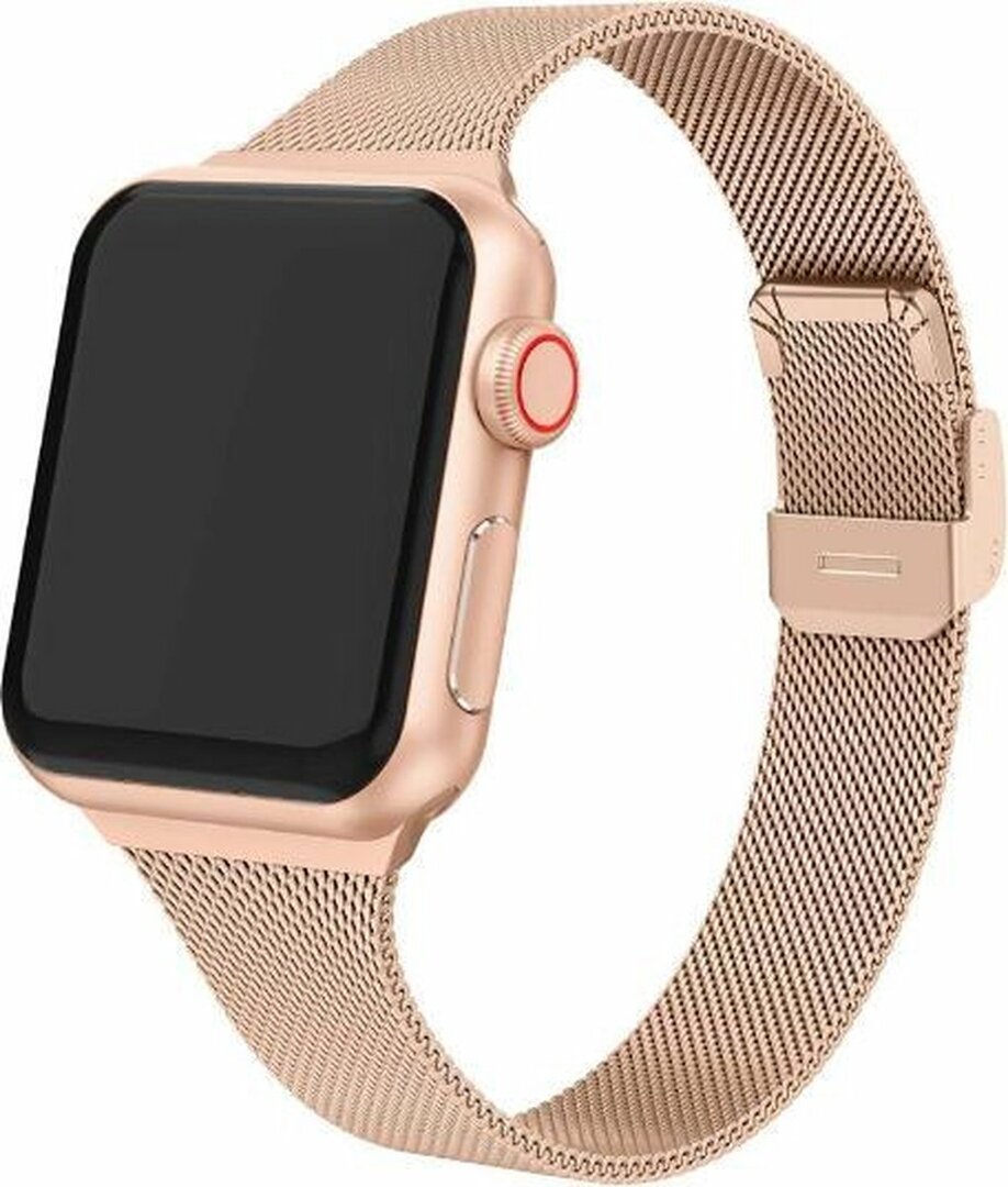 Milanaise Slim Fit Armband - Champagner Gold - Geeignet f&uuml;r Apple Watch 44mm / 45mm / 46mm / 49mm