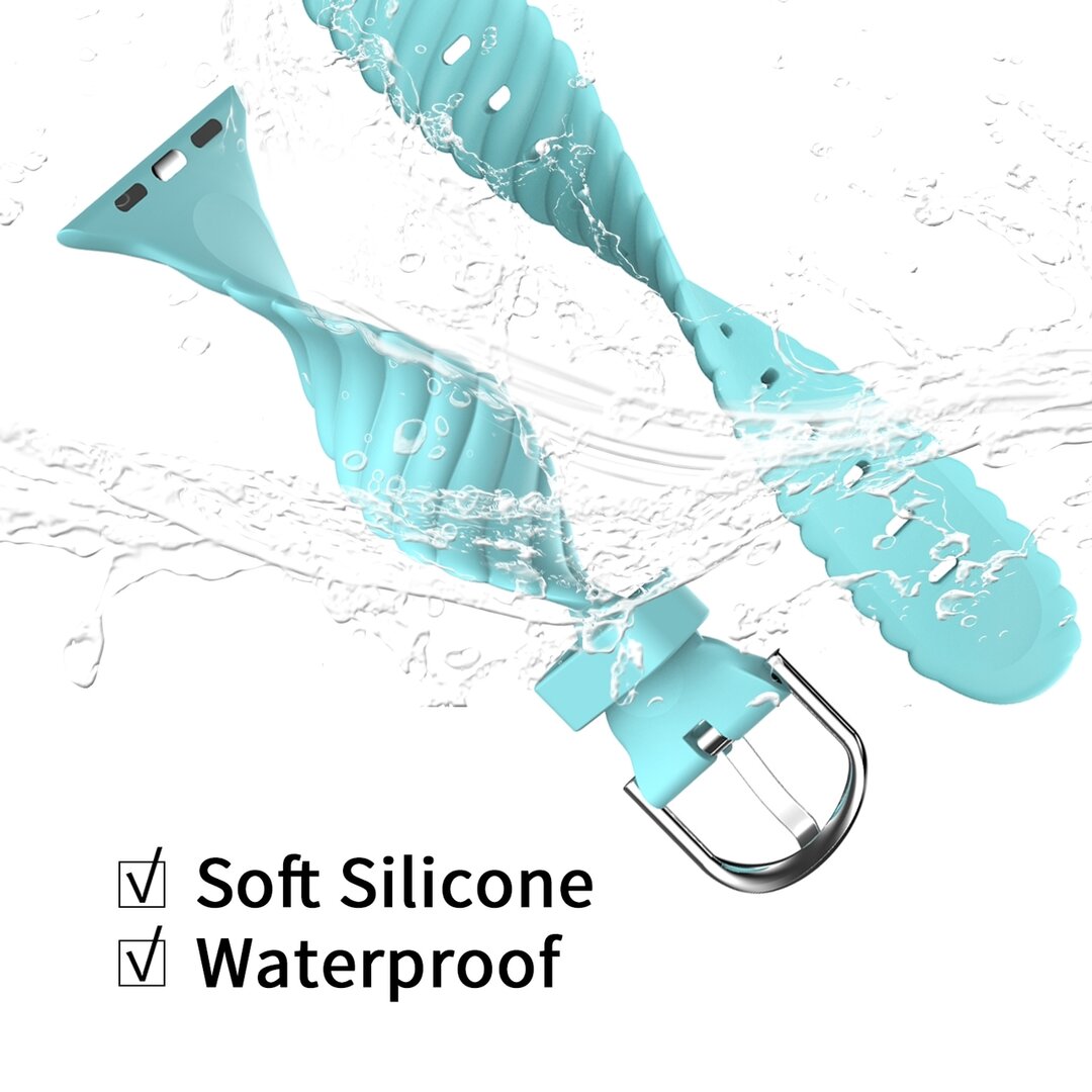Silikonarmband &#039;Twist&#039; - Hellblau - Geeignet f&uuml;r Apple Watch 44mm / 45mm / 46mm / 49mm
