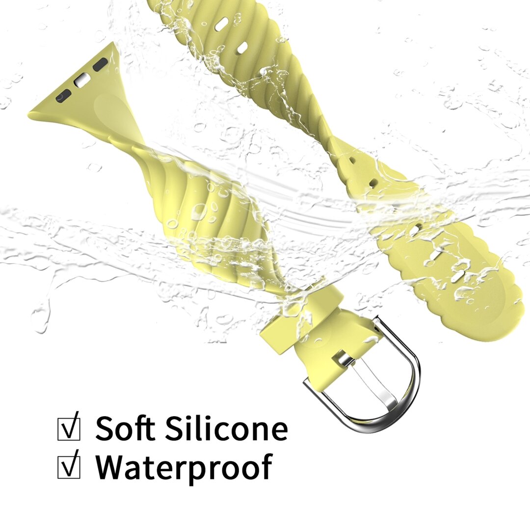 Silikonarmband &#039;Twist&#039; - Gelb - Geeignet f&uuml;r Apple Watch 44mm / 45mm / 46mm / 49mm