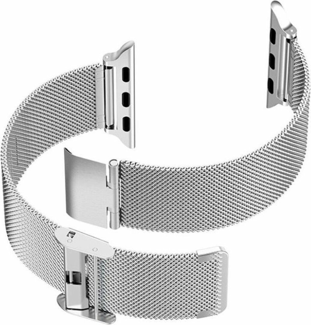 Milanaise Loop Armband - Silber - Geeignet f&uuml;r Apple Watch 44mm / 45mm / 46mm / 49mm